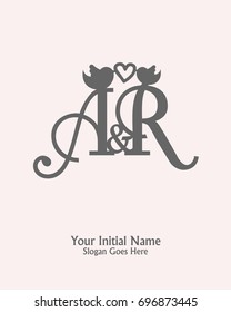 Initial name A R logo template vector