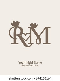 Initial name R M logo template vector