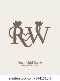 Initial name R W logo template vector