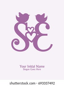 Initial name S E logo template vector