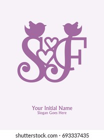 Initial name S F logo template vector