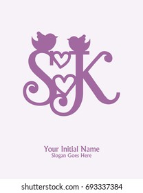 Initial name S K logo template vector