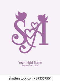 Initial name S A logo template vector