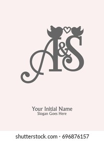 Initial name A S logo template vector