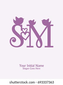 Initial name S M logo template vector