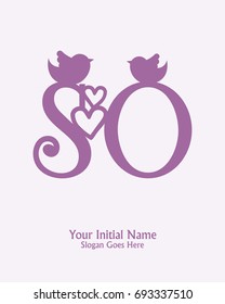 Initial name S O logo template vector