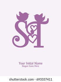 Initial name S T logo template vector