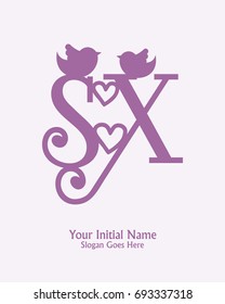 Initial name S X logo template vector