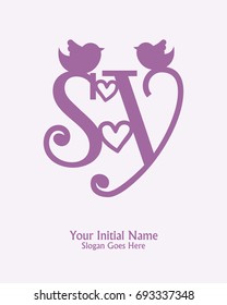 Initial name S Y logo template vector