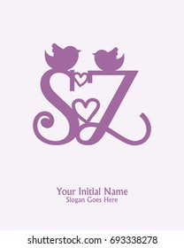 Initial name S Z logo template vector