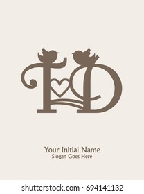 Initial name T D logo template vector