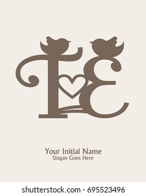 Initial name T E logo template vector