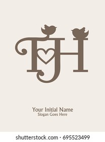 Initial name T H logo template vector