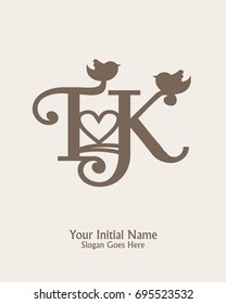 Initial name T K logo template vector