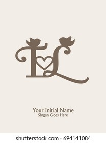 Initial name T L logo template vector