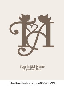 Initial name T A logo template vector