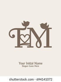 Initial name T M logo template vector