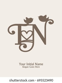 Initial name T N logo template vector