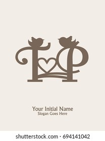 Initial name T P logo template vector