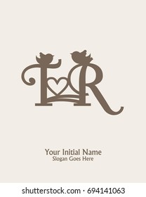 Initial name T R logo template vector