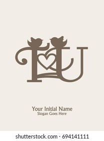 Initial name T U  logo template vector