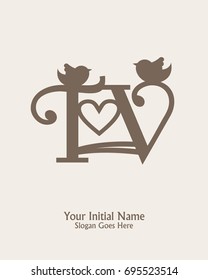 Initial name T V logo template vector