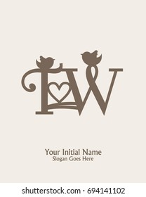 Initial name T W logo template vector