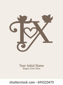 Initial name T X logo template vector