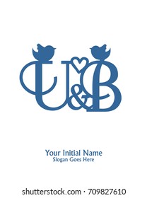 Initial name U and B logo template vector