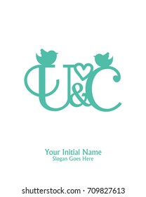 Initial name U and C logo template vector