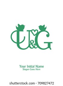 Initial name U & G logo template vector