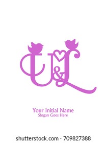 Initial name U & L logo template vector