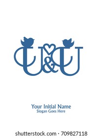 Initial name U & U logo template vector