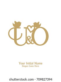 Initial name U & O logo template vector