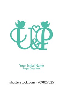 Initial name U & P logo template vector