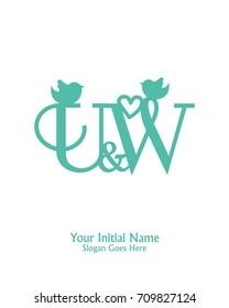 Initial name U & W logo template vector