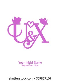 Initial name U & X logo template vector