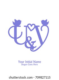 Initial name U & Y logo template vector