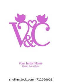 Initial name V & C logo template vector 