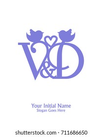 Initial name V & D logo template vector 