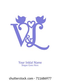 Initial name V & L logo template vector 