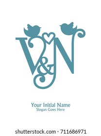 Initial name V & N logo template vector 