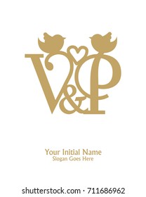 Initial name V & P logo template vector 