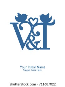 Initial name V & T logo template vector 