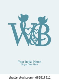 Initial name W B logo template vector