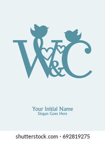 Initial name W C logo template vector