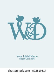 Initial name W D logo template vector