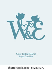 Initial name W E logo template vector