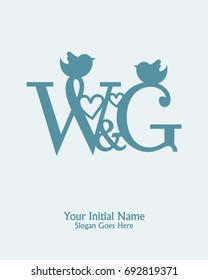 Initial name W G logo template vector