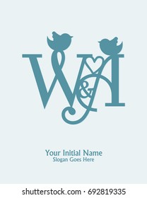 Initial name W A logo template vector